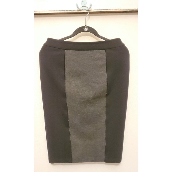 NYDJ High Waist Gray Black Lift Tuck Tech Knee Length Zip Pencil Skirt Women S - Picture 1 of 8